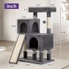 FDW 3-Tier Cat Tree 36 Inches Cat Tower For Indoor Cats Cat Scratcher Cat Condo With Plush Condos Sisal Scratching Posts And Hanging Toy