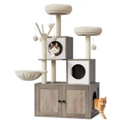 54.3-Inch Cat Tree With Litter Box Enclosure 2-in-1 Modern Cat Tower With Cat Condo -BlueBuffalo Sales Store GUEST 6916999b 8692 474d 8980 4bf64043b3ee