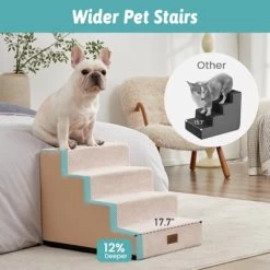 4-Tier Dog Stairs / Non-Slip Pet Steps For Small & Medium Dogs