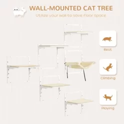 6-pc Modern Cat Wall Shelves For Indoor Cats, Height Adjustable Jumping Platforms & Cat Hammock Cat Climbing Shelf Set, Cream -BlueBuffalo Sales Store GUEST 6b4881df 86f0 45a2 8189 468a72e40254