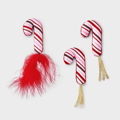 Candy Cane Cat Plush Toy Set - 3pcs - Boots & Barkley™ 2 Candy Cane Cat Plush Toy Set - 3pcs - Boots & Barkley™ - Image 2