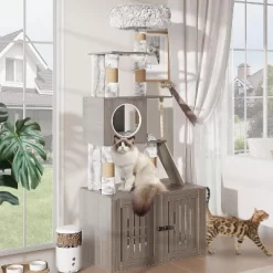 Cat Tree Tower With Litter Box Enclosure 66.9in Condo With Perch & Scratching Posts - Plush Nest, Multi-Tier Play & Rest 13 Cat Tree Tower With Litter Box Enclosure 66.9in Condo With Perch & Scratching Posts - Plush Nest, Multi-Tier Play & Rest -BlueBuffalo Sales Store GUEST 6c47647a ac58 4865 a6f8 1680b792c04d