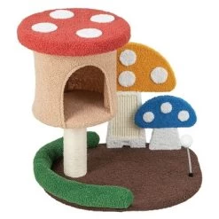 Tangkula 23.5 Inch Tall Mushroom Cat Activity Center W/ Scratching Board & Spring Ball -BlueBuffalo Sales Store GUEST 6c6862df 58fd 40c2 9780 2481e3f85144