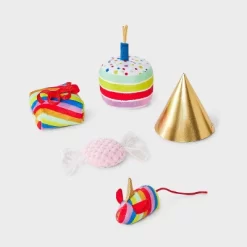 Birthday Party Gift Set Cat Plush Toy Set - 5pc - Boots & Barkley™