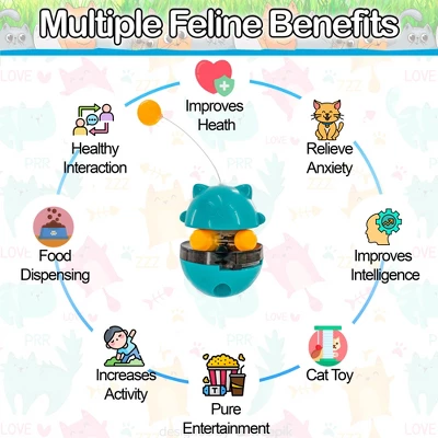 5 Star Super Deals Interactive Cat Treat Puzzle Feeder Toy - Adjustable Slow Food Dispenser With Playful Feline Ball Game & Rattle Ball Wand 5 5 Star Super Deals Interactive Cat Treat Puzzle Feeder Toy - Adjustable Slow Food Dispenser With Playful Feline Ball Game & Rattle Ball Wand - Image 5