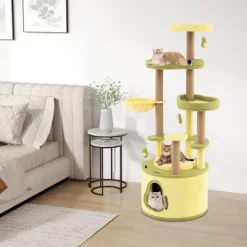 Tangkula Large Avocado Cat Tree Multi-level Cat Tower W/ Large Private Condo Fun Pompoms -BlueBuffalo Sales Store GUEST 6d44433e 4081 418f 8a56 4d62b5181c13