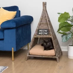 Tiki Tent Coastal Handwoven Rattan Cat Bed With Machine-Washable Cushion 14 Tiki Tent Coastal Handwoven Rattan Cat Bed With Machine-Washable Cushion -BlueBuffalo Sales Store GUEST 6d9eebb4 e3d5 4942 ae6d e6181ef81bfe