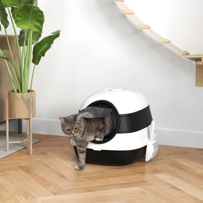 MaseiKar Cat Litter Box With Lid, Covered Litter Box W/ High Sides, Large Two-Way Entrance Kitty Litter Box, Foldable, Easy Clean 1 MaseiKar Cat Litter Box With Lid, Covered Litter Box W/ High Sides, Large Two-Way Entrance Kitty Litter Box, Foldable, Easy Clean