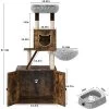59-Inch Tall Modern Cat Tree With Hidden Litter Box Enclosure – 2-in-1 Cat Tower With Wood House, Scratching Posts, Caves & Washable Cushions