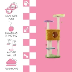 Aisling 4-Tier Modern Sisal Heart Cat Tree With Scratching Posts, Napping Perch, And Dangling Toys -BlueBuffalo Sales Store GUEST 6e12541f 6e4a 4d8a a680 57a71093d0b9