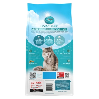 Purina ONE LiveClear Chicken Flavor Adult Dry Cat Food - 3lbs 1 Purina ONE LiveClear Chicken Flavor Adult Dry Cat Food - 3lbs