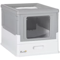 Gulches Fully Enclosed Cat Litter Box,Hooded Cat Litter House With Drawer Type Tray,Foldable Smell Proof Cat Potty,Portable Pet Toilet,Gray -BlueBuffalo Sales Store GUEST 6f095bfc 9172 4f0b a028 255f9abad28f