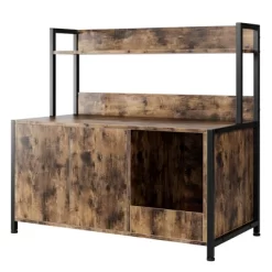 GustoWave Hidden Litter Box Cabinet With Storage Shelf & Storage Basket, Indoor Cat House Table, Enclosed Litter Box Furniture For Cats, Brown -BlueBuffalo Sales Store GUEST 6f5aa955 be04 424d 92e3 e50f42be4cab