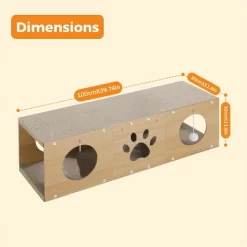 MUlti-Hole Fun Cat Tunnel With Scratching Board And Game Pom Pom Cat Tunnel House,Interactive Cat Scratching House Drilling Hole Teaser