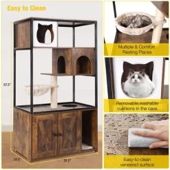 Aivituvin Wooden 3-Story Cat Condo With Litter Box Enclosure| Strong Iron Frame-AIR102 /102-I -BlueBuffalo Sales Store GUEST 6f944d19 c14b 425c af23 c3157c0e2297