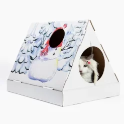 Christmas Snowman Cardboard Cat Scratcher House -BlueBuffalo Sales Store GUEST 71440f8f 510c 4759 9298 c97960430cd0