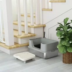 PawHut Stainless Steel Litter Box With High Sides, Extra Large Metal Cat Litter Box With Scoop, Pedal, Gray -BlueBuffalo Sales Store GUEST 71cbb9e0 508d 4cd6 960c 578bf84c93e6