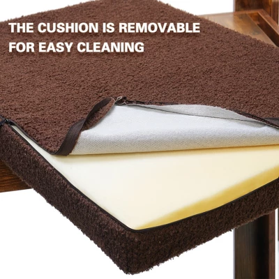 Gulches Pet Bunk Bed With Removable Step For Dogs And Cats, Multi-Level Bed Window Perch Seat Platform With Cushion And Cat Scratch Pad 4 Gulches Pet Bunk Bed With Removable Step For Dogs And Cats, Multi-Level Bed Window Perch Seat Platform With Cushion And Cat Scratch Pad - Image 4