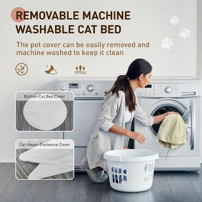 MaseiKar 2 In 1 Foam Cat Bed Cave For Kittens And Small Dogs, Windproof Cat Beds With Side Barriers, Calming Cat Nest, Cat Hideaway 6 MaseiKar 2 In 1 Foam Cat Bed Cave For Kittens And Small Dogs, Windproof Cat Beds With Side Barriers, Calming Cat Nest, Cat Hideaway - Image 6