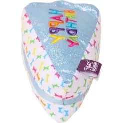 MultiPet Birthday Cake Slice Cat Toy - Blue (3")