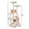 Pet Adobe Multilevel Cat Tree House Tower And Scratching Posts - Beige