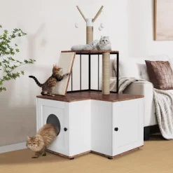 Cat Litter Box Enclosure Hidden Litter Box, Large Tall Cat Tower, 2 In 1 Multi Level 48.8 Inch Wooden Furniture With Scratching Post -BlueBuffalo Sales Store GUEST 72bc280f 5b8c 4da2 a263 4aed41b6fb0a