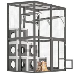 SEVOBAL Pet Crates And Houses Cat Crate Furniture Style Heavy Duty Kennel Cage, Stylish Pet Crate, Multiple Functional Spaces, Grey, 49.6"*44.7"*75.6" -BlueBuffalo Sales Store GUEST 733fa5dd 8093 4054 9683 1286e1babe01