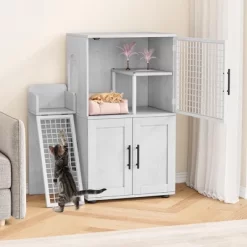 Villa Litter Box Enclosure With Platform - Double Layer Hidden Furniture, Indoor Modern Cat Washroom, House With Ladder, 33.5" L X 17.9" W X 41.9" H -BlueBuffalo Sales Store GUEST 74a8fc4e c30c 4b04 9b59 f36396fc8afc