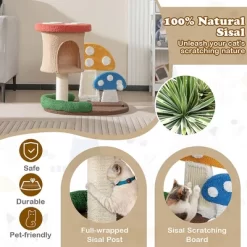 Tangkula 23.5 Inch Tall Mushroom Cat Activity Center W/ Scratching Board & Spring Ball -BlueBuffalo Sales Store GUEST 74d980c5 071a 492e a9b0 1cb864059512