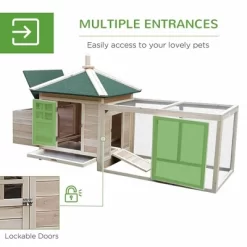 Resenkos Rabbit Hutch, Duck Cage Hutch,Chicken Coop, 77" Wooden Chicken Coop With Nesting Box, Removable Tray, Ramp Run, Natural -BlueBuffalo Sales Store GUEST 74e0e85c 0e14 436a 994c 4a8c37f8da89