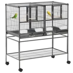 Resenkos Bird Cage, Bird Cages Habitat,Bird Cage With Rolling Stand Removable Metal Tray, Storage Shelf, Wood Perch Black -BlueBuffalo Sales Store GUEST 754aa180 7234 4b95 8d0b cb96d984ff04