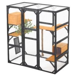 Outdoor Cat House, DIY Cat Enclosure, Cat Catio With Double Enter Doors, Balcony Cat Playpen With Platforms & Double Condos For 1-3 Cats - ModernLuxe -BlueBuffalo Sales Store GUEST 757d0feb 71fa 411e 9977 a64ff20f1f52