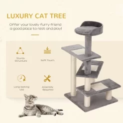 Kumasinova 5-Tier Spiral Modern Cat Tree,40" Cat Tower With Scratching Post,Cat Tree Tower With Perches & Play Center,Multi-Level Cat Furniture,Gray -BlueBuffalo Sales Store GUEST 75a16169 dee5 450d 87ad 292f753f0a8b