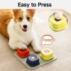 Mewoofun Pet Toy Dog Buttons For Communication, With Anti Slip Mat And Training Manual For Cats And Dogs, 2 Packs, Multi-color, 3.3"*3.3"*1.5"