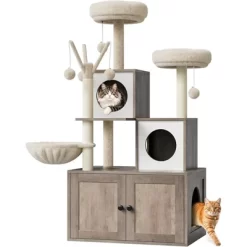 Cat Tree House, Cat Condos, Aesthetic Cats Tree, Hidden Litter Box, Wooden Cats Furniture With Multiple Platforms With Sisal Scratching Posts -BlueBuffalo Sales Store GUEST 76aa053c cdde 43cc 8ff7 3119229cf4e7