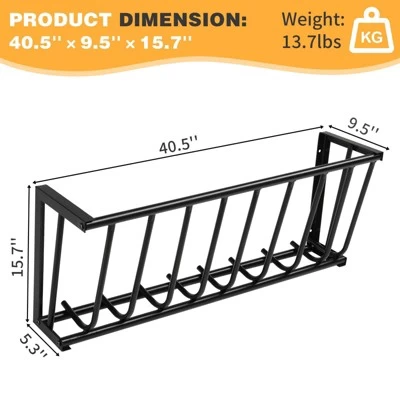 SEVOBAL Pet Bowl Heavy Duty Wall Mounted Hay Feeder, Large Capacity Livestock Feeding Rack For Horses, Goats And Sheep, Black, 41.34"*13.78"*6.69" 2 SEVOBAL Pet Bowl Heavy Duty Wall Mounted Hay Feeder, Large Capacity Livestock Feeding Rack For Horses, Goats And Sheep, Black, 41.34"*13.78"*6.69" - Image 2