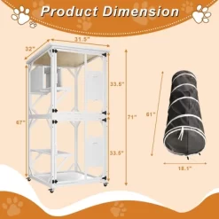 APRILSOUL Outdoor Cat Enclosure On Wheels, Large 71" Cats Patio House Of Wooden, 4 Tiers Indoor Kitten Cage With Resting Box, Removable Wood Bottom -BlueBuffalo Sales Store GUEST 78191b03 072d 4775 8ada 5618d844a9a2