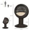 Kumasinova Elevated Cat Bed,Cat Basket Bed With Rotating Egg Chair Cushion,Natural Rattan Pet Bed With Thick Padding,Woven Cat Beds For Indoor Cats