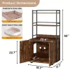 Cat Litter Box Enclosure With 2-Tier Storage Shelves & Doors, Multifunctional Hidden Cat Furniture With Private Toilet Area