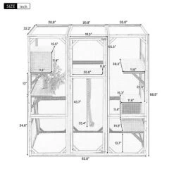 Outdoor Cat House, DIY Cat Enclosure, Cat Catio With Double Enter Doors, Balcony Cat Playpen With Platforms & Double Condos For 1-3 Cats - ModernLuxe -BlueBuffalo Sales Store GUEST 799135b5 a9cb 4867 bb35 b7dd00f34d77