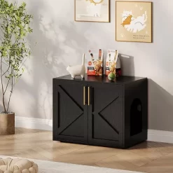 Whizmax Cat Litter Box Enclosure, Hidden Cat Litter Box Furniture With With 2 Doors And Pads, Wooden Kitty Litter Box Cabinet Furniture -BlueBuffalo Sales Store GUEST 79e92aae 50cf 43b5 8467 51e2abbac600
