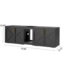 Whizmax 55" Large Cat Litter Box Enclosure For 2 Cats, Hidden Cat Litter Box Furniture With Double Room And Cushion, Wooden Kitty Litter Box Cabinet -BlueBuffalo Sales Store GUEST 7a0213d2 4084 42e3 988d cd4d2fcfdbd8