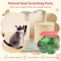 Tangkula 49" Flower Pink Cat Tree W/Flower-shaped Soft Perch Sisal Scratching Posts -BlueBuffalo Sales Store GUEST 7a3321c1 fc58 4f1f b4d1 5e4893253f1a