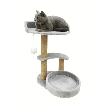 Multi-tiered Cat Tree With Scratching Posts And Interactive Ball Toy - Perfect Indoor Cat Furniture For Play And Rest 1 Multi-tiered Cat Tree With Scratching Posts And Interactive Ball Toy - Perfect Indoor Cat Furniture For Play And Rest