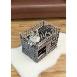 Two-level Willow Pet House With Soft Fabric Cushion For Cat Or Dog, Grey -BlueBuffalo Sales Store GUEST 7a8a4b87 12ad 4476 b0a3 675d5db378e4