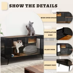 JUJABU 55.12 "Spacious Cat House With Tempered Glass, For Living Room, Hallway, Study And Other Spaces 16 JUJABU 55.12 "Spacious Cat House With Tempered Glass, For Living Room, Hallway, Study And Other Spaces -BlueBuffalo Sales Store GUEST 7ab2d621 12c3 40c8 9939 5bebb3ab8f41