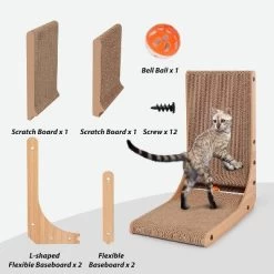 2PCS 23.6" L-Shape Three-dimensional Cat Scratching Board, Cat Scratching Post With Ball Toy Wall Mounted, For Indoor Cats, Large Cat Scratching Board -BlueBuffalo Sales Store GUEST 7accc7de ff05 4dd4 ba6a 63ac0b52b0e3
