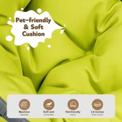 YOOCOZZ Indoor Cat Swing Bed With Stand & Cushion, Rattan Wicker Appearance, For Cats, Small Dogs And Small Animals-Green -BlueBuffalo Sales Store GUEST 7b22a01a a51c 46a0 a042 cba43398d424