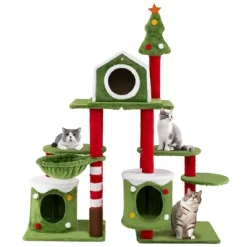 Tangkula 48" Mushroom Cat Tree For Indoor Cats W/ 2 Cute Condos Plush Perch Teasing Balls -BlueBuffalo Sales Store GUEST 7bdce53f f921 4f08 aced 214f3735045d