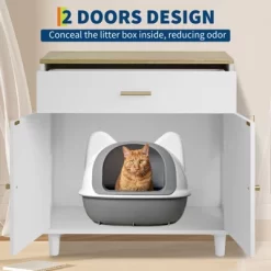 Cat Litter Box Cabinet Corner Hidden Litter Box Enclosure With Scratching Board Doors -BlueBuffalo Sales Store GUEST 7c4f1514 3065 456d be5c 52373b4a171b